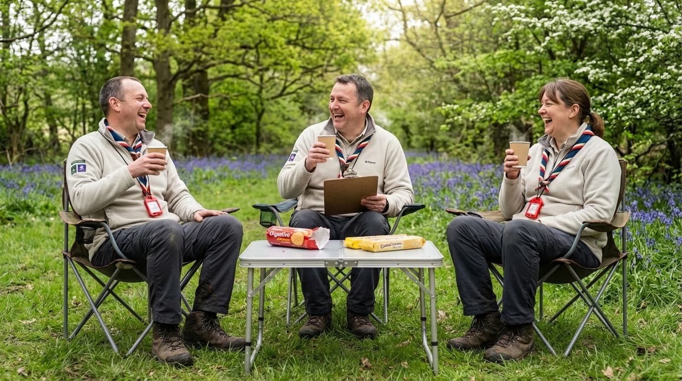 Volunteers helping at a Three Towers Hike checkpoint