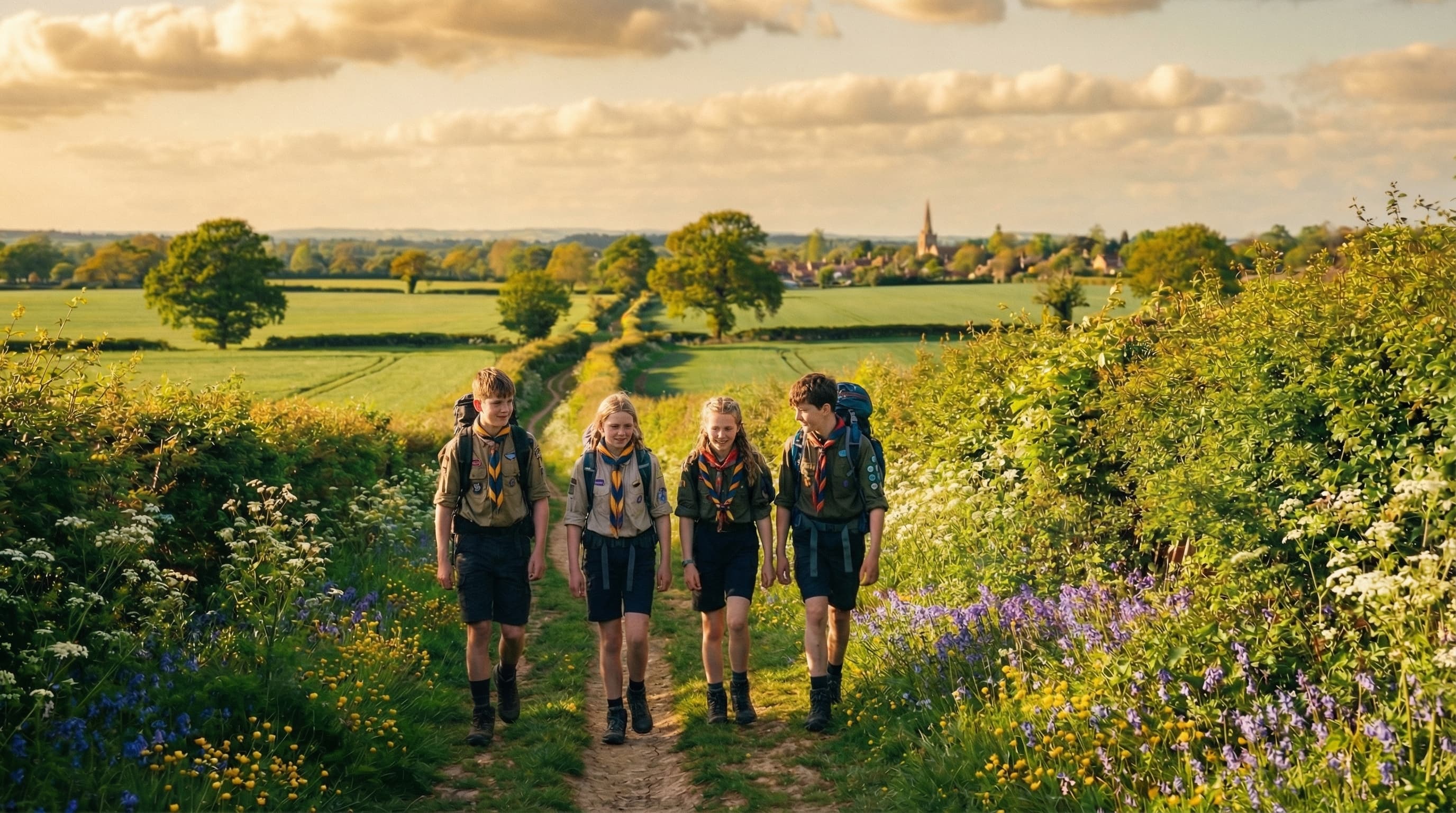 Hikers on the ridgeway trail
